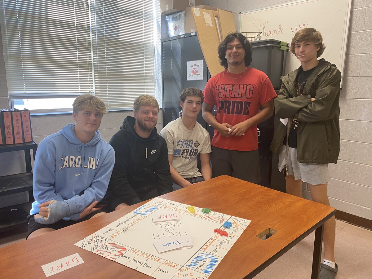 EastRowanHS's tweet photo. Math 4 students using probability to determine if games are fair, by creating their own games! These students knocked it out of the park and we had a blast playing alongside them today! 

#wEReast https://t.co/KCinPeLENp
