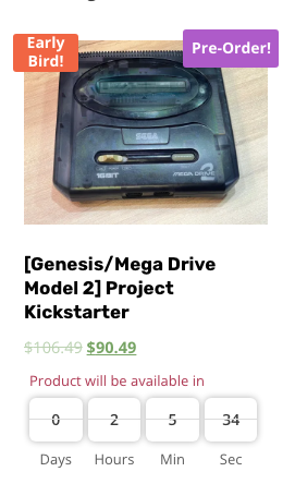 RgRDev's tweet photo. JFYI, Super Early Bird - PreOrder would be started in two hours.

https://t.co/Y9fMc74TxH

#sega #megadrive2 #genesis2 #model2 #transparentshell https://t.co/bGWlxnjKxY