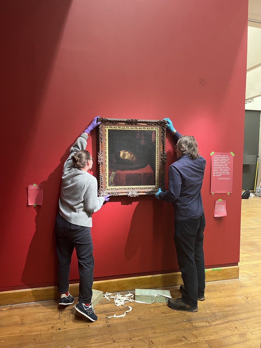 AnneDulau's tweet photo. A sneaky pick of the installation of The afterlife of Mary Queen of Scots exhibition ⁦@hunterian⁩ (opens 14 October). Today one of the star loans arrived courtesy of ⁦@abbotsford_home⁩. https://t.co/poOJHMWtjI