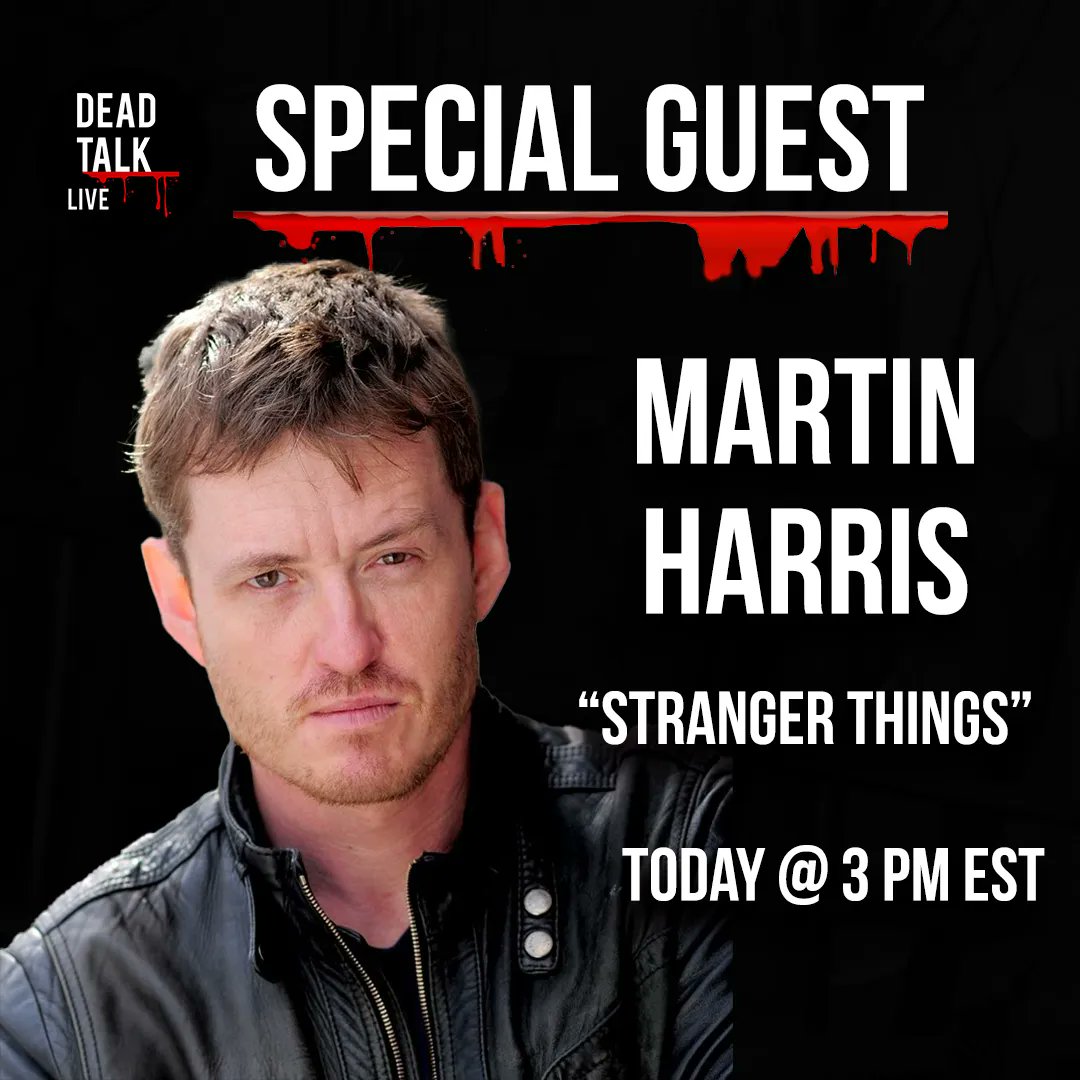 DeadTalk_Live's tweet photo. Martin Harris, "Stranger Things," is our Special Guest on @DeadTalk_Live w/ @hostviz Today at 3 PM EST.

#strangerthings #tv #tvshows #tvseries #netflixseries #entertainmentnews #actor #talkshows #staywalking #deadtalklive https://t.co/i49L4U7rL7