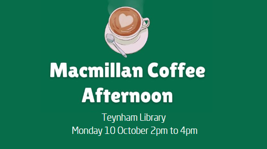 kentlibraries's tweet photo. ☕ Macmillan Coffee Afternoon at #Teynham Library
Monday 10 October, 2pm-4pm

Who's excited for homemade cake next week? We know we are! 🍰
We look forward to seeing you there! 
https://t.co/CFLwXXGGTr

#MacmillanCancerSupport https://t.co/BB9PvjhXvt
