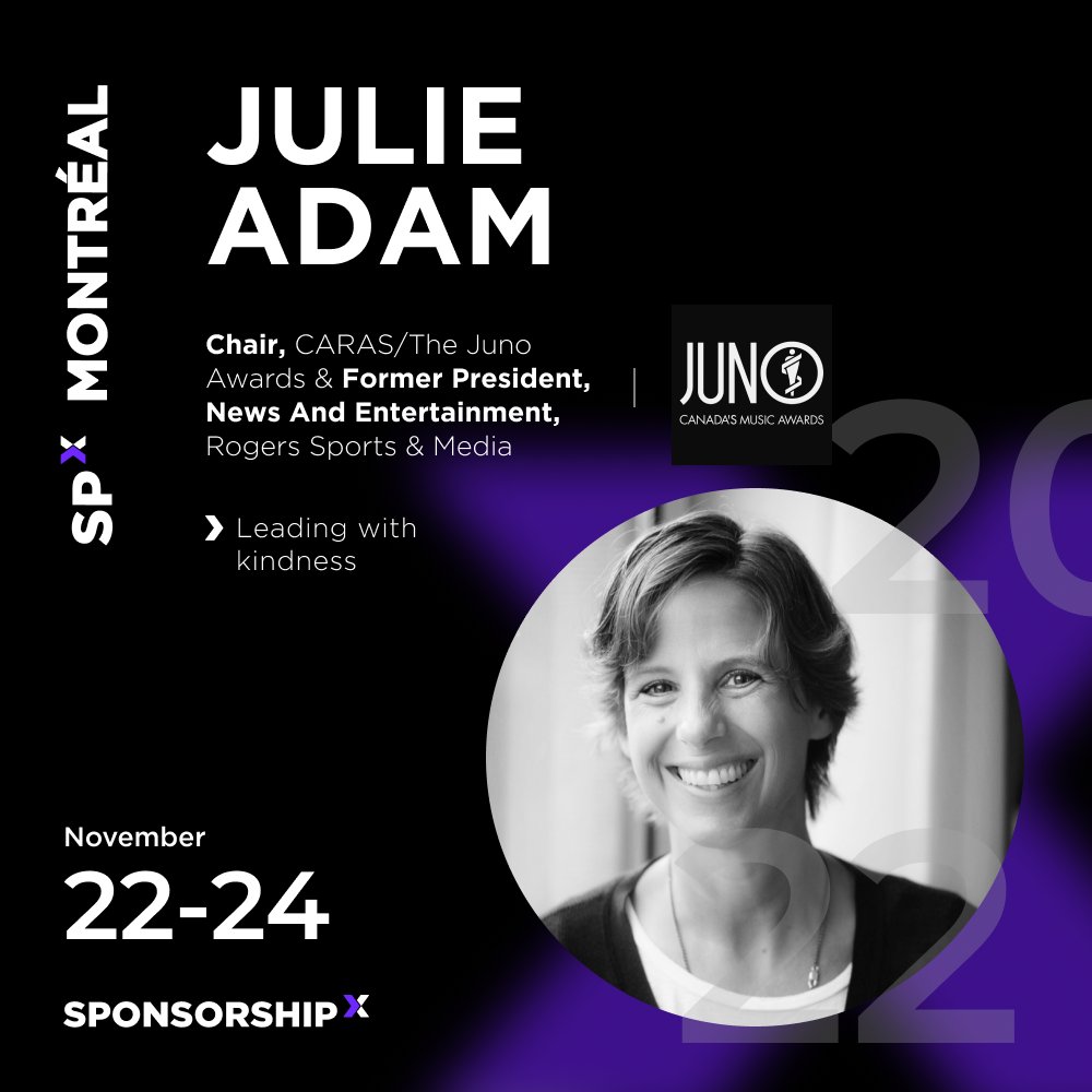SponsorshipX's tweet photo. Join Julie Adam, Chair, CARAS/The JUNO Awards, for a thought-provoking discussion on why kindness is the most important quality a successful leader needs to have. Secure your spot now at https://t.co/REzOA7ATIm
#SponsorshipXMontreal #Event #Conference https://t.co/t3Cmq2fDyX