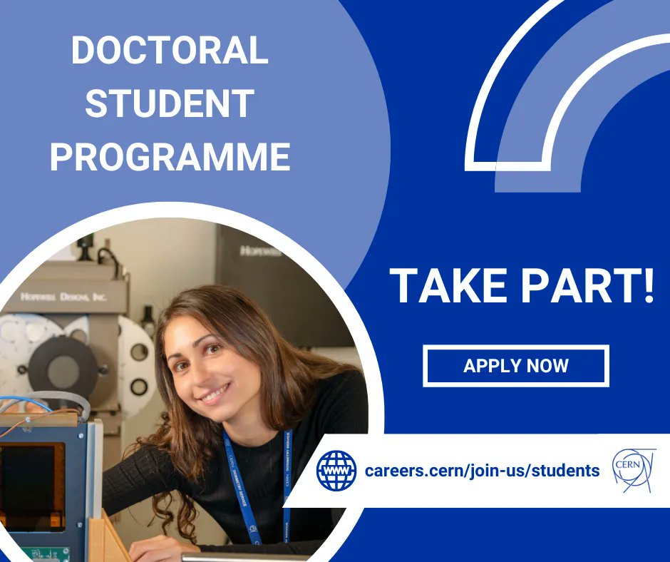 Accelerating opportunities at CERN for DOCTORAL STUDENTS! Are you about to study or already studying PhD? Then visit careers.smartrecruiters.com/CERN/students to learn how to take part, and use this opportunity to boost your studies in a place like nowhere else on Earth!