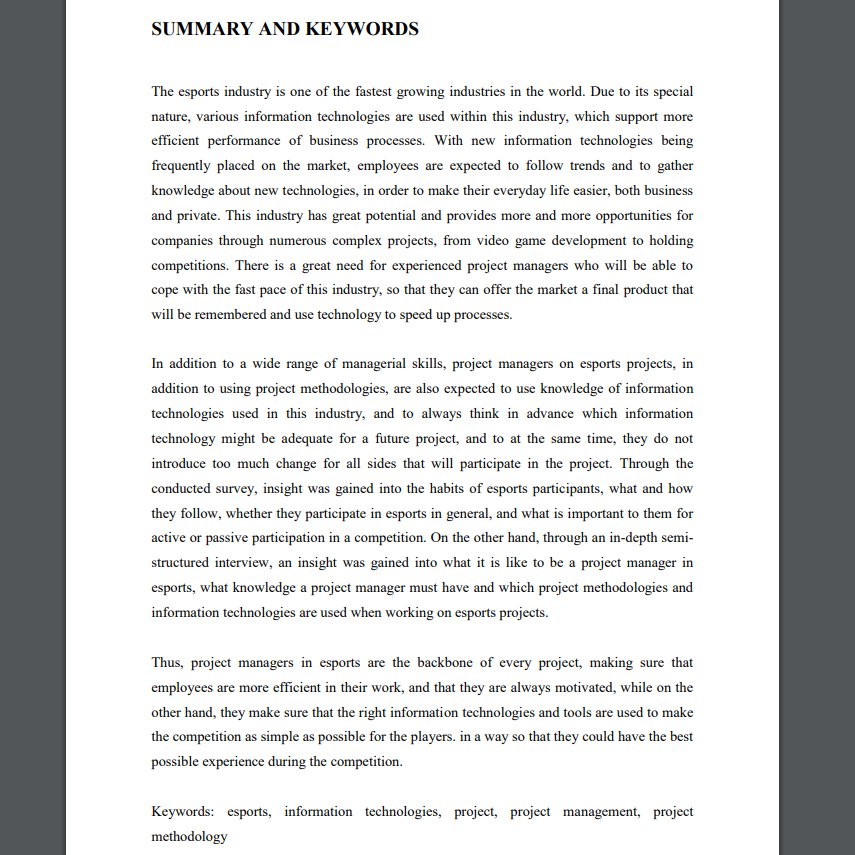 DrSethJenny's tweet photo. New Masters #thesis citation of our #esports research:

"Project Management in the Esports Industry"

Vođenje projekata u esport industriji 
[Bosnian 🇧🇦]

#ProjectMgt #ProjectManagement #Esport #Gaming

Full text:
https://t.co/HMnDQjUIxX https://t.co/d2EcBmXl7A