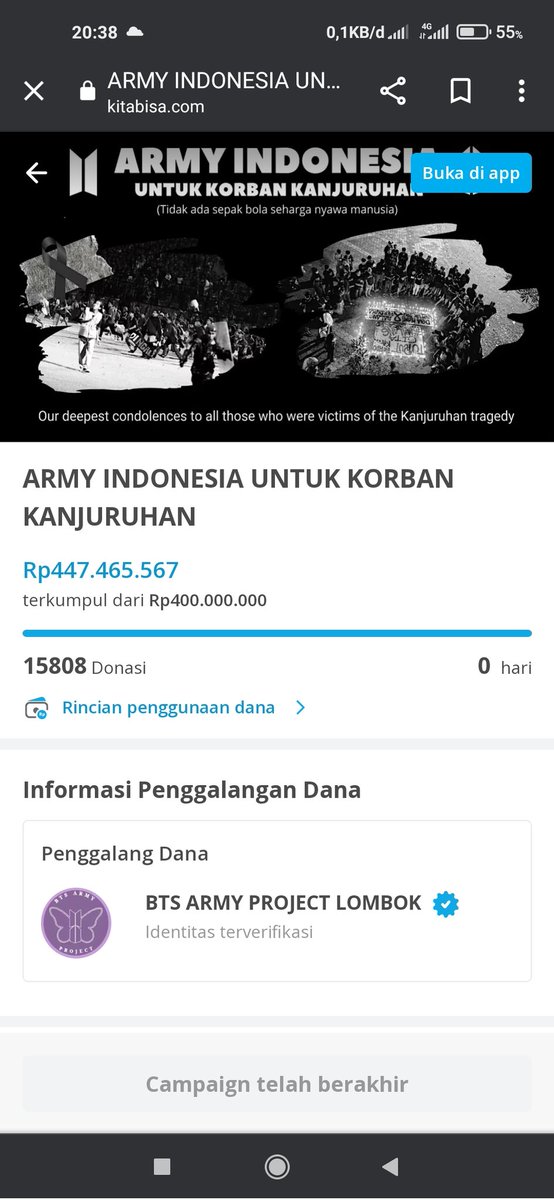 pitria_elen's tweet photo. banyak banget yang muji army 💜gak nyangka banget ini rasanya senang campur haru tapi lebih ke mau nangis😭😭biasanya dihujat makanya mau nangis udah kebal sama hujatan💜
@BTS_twt 
#BTSARMY #ARMY #kanjuruhan https://t.co/IbrXN4q3n3