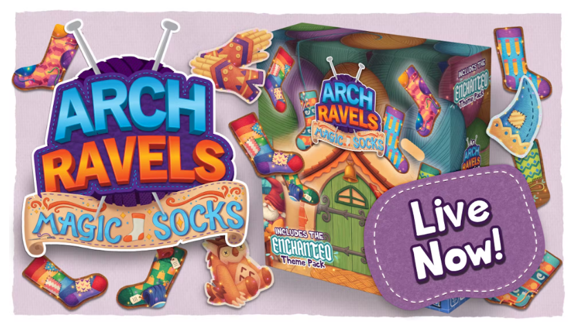 xyzgamelabs's tweet photo. Let's get crafty! Again! Gnomes have come to town, and they're trading magic socks for fiber arts. Discover what enchanted footwear feels like in our #Backerkit campaign for #MagicSocks, the first expansion to the fiber arts game, #ArchRavels. https://t.co/y501EqckCE https://t.co/4owQipwCAZ