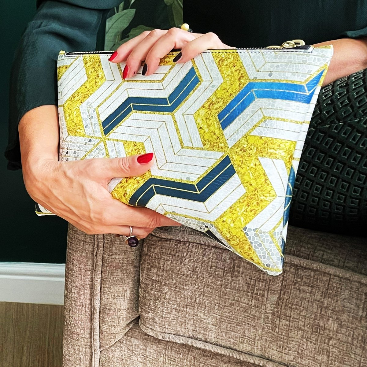 Mosaic Vegan Leather Clutch Bag go to arkjourney.com/product... youtu.be/w39YwG9r0Bc via <a href="/YouTube/">YouTube</a>