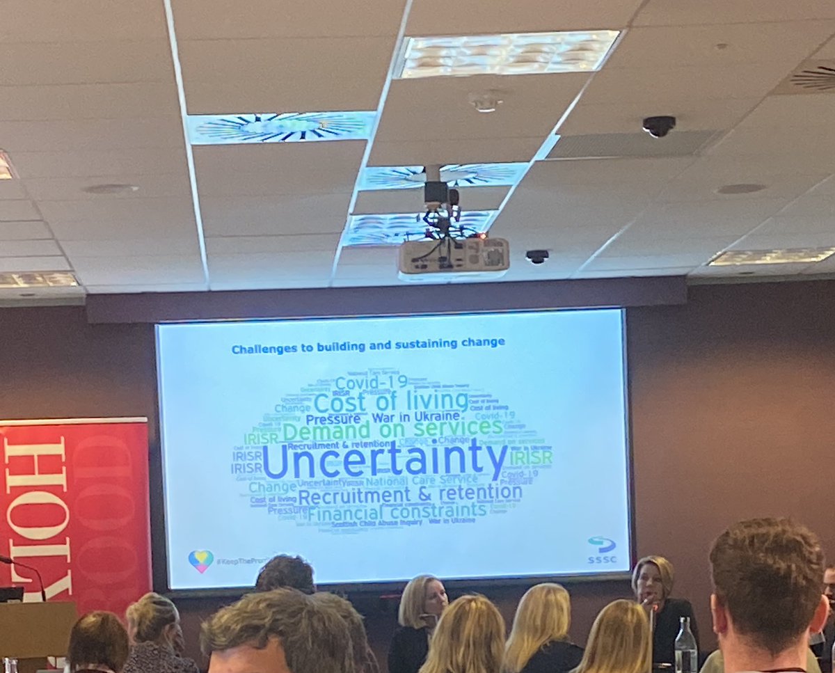 The final slide of the day from Lisa Greenan/@SSSCLauraLamb isn’t too encouraging on the surface, but there has been so much amazing discussion on tackling the uncertainty, the demand on services and all the challenges here at Day 1 #ChildFamFest to make up for that!