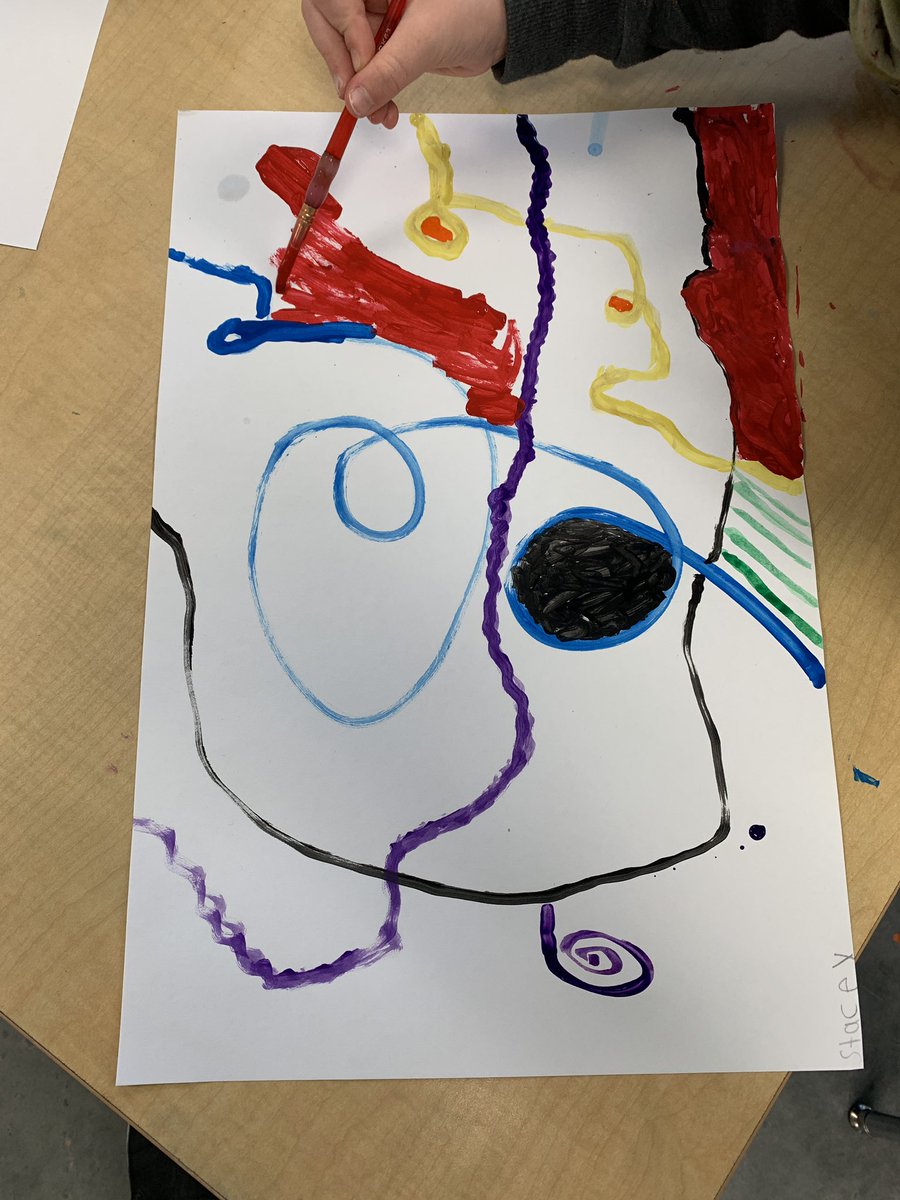 mrimfeldart's tweet image. Turning #music into #art #MusicalAbstraction #ElementaryArt @AbbottsCreekES