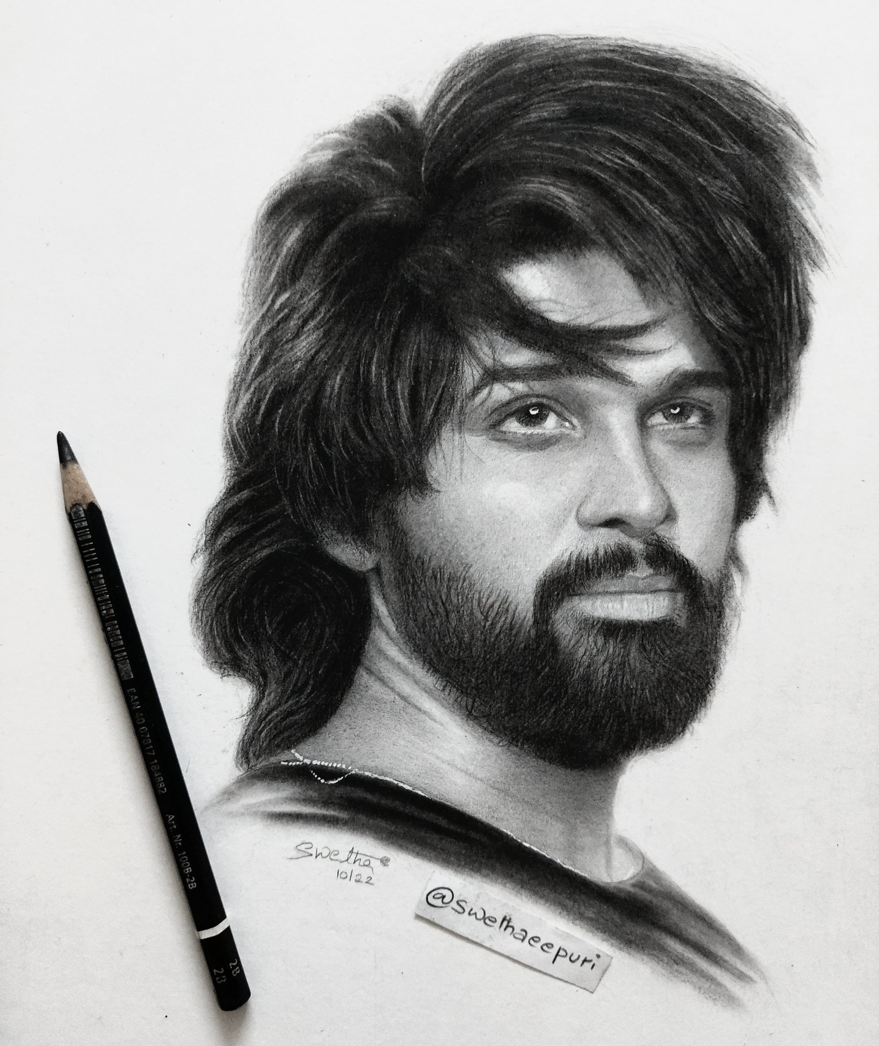 Allu arjun on sale pencil sketch