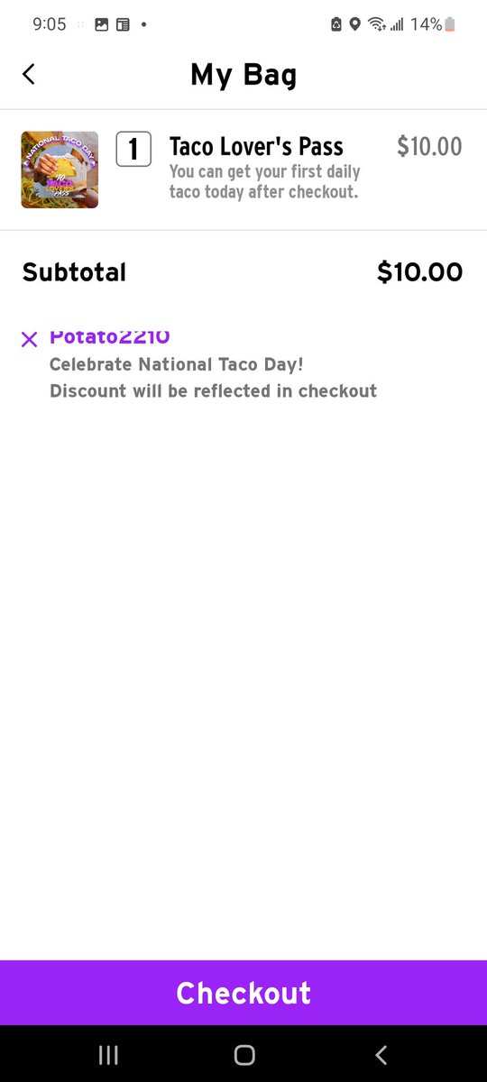 Alexisdietsch96's tweet photo. @tacobell I entered 36 SECONDS after the post and got this there's no way or bots are taking them. Not cool https://t.co/gCbXMssX3c