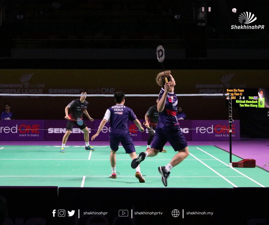 shekhinahpr's tweet photo. RESULTS: #SRPLP Group Stage (GROUP-B)
Serdang BC 3-9 Sena Bangkok
#SBC Boon Xin Yuan-Wong Tien Ci vs #SEBC Kittisak Namdash-Tan Wee Kiong
5-11 10-11 11-9 10-11
#SENHENGredONEPurpleLeague
#PurpleLeague
#BadmintonMalaysia
#ShekhinahPR
#HardworkBeatsTalent https://t.co/zbEkdwX1IJ
