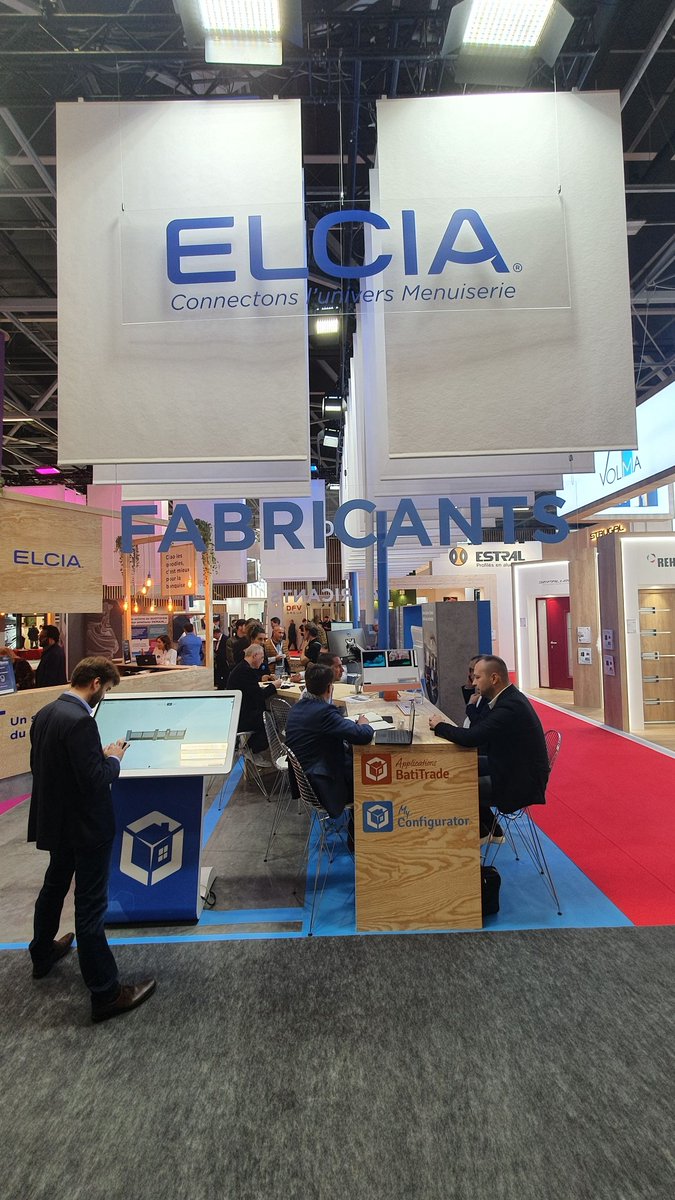 elcia_fr's tweet photo. La team ELCIA à fond pour ce 2ème jour de @Batimat  💪 Vous aussi, venez passer un bon moment et découvrir nos nouveautés !
#Batimat #Batimat2022 #logiciels #Menuiserie #Store #Fermeture https://t.co/AEMP1evKQq