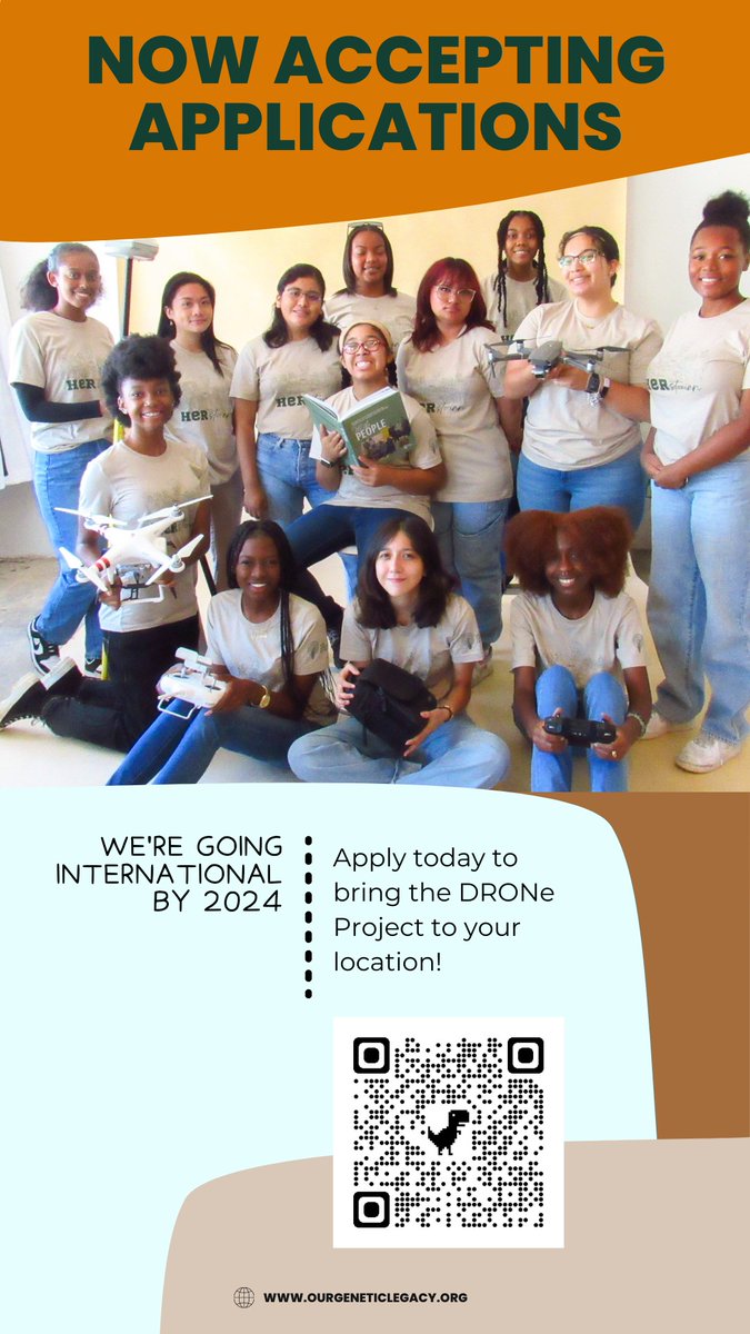 We heard you. The DRONe Project is growing to San Diego and beyond next year! Apply today to bring this program to your city.  ow.ly/QANf50L0VVw

#OurGeneticLegacy #DRONeProject #Herstorians #STEAMeducation #Drones #WorkforceDevelopment #HerstoryInTheMaking