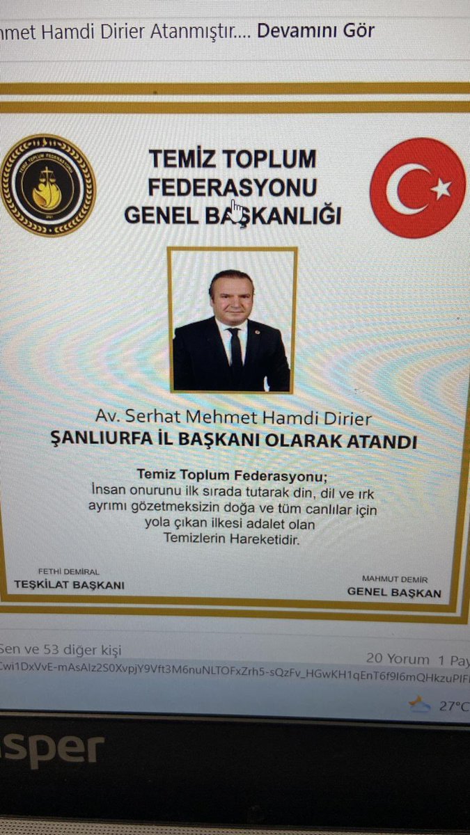 CekdarRihaa's tweet photo. Türkiye’de Şanlıurfa merkezli Kurulan temiz toplum federasyonu Şanlıurfa il başkanı olarak beni bu göreve layık gören teşkilat başkanım ve genel başkanımız bu kutsal görevi layık olmak için Çalışacağıma Söz veriyorum her şey temiz toplum için#KamuŞefleri https://t.co/bYxbvCIlKS