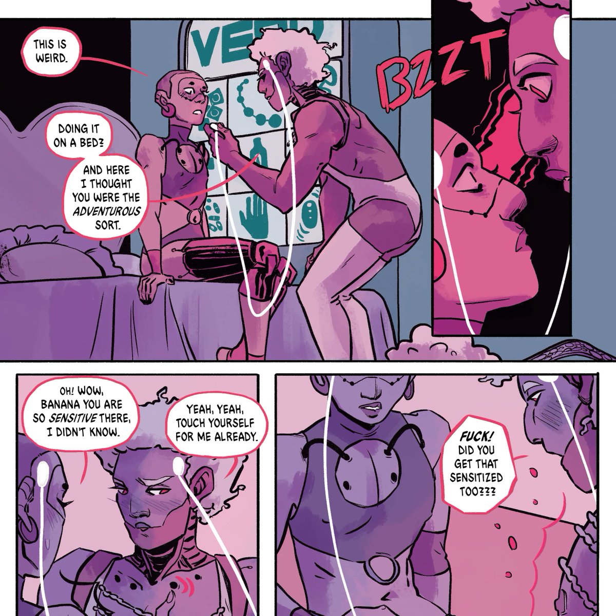 discordcomics's tweet photo. Two highly charged rivals in a cyborg wrestling league, keep hooking up at a lunar bar after matches, but when they get their wires crossed things turn electric.

Get Along Shirt by @RyeHickman
 
Get connected with Nether Realms, just 8 days left!
https://t.co/Q8EPiDr6NC https://t.co/X8nAYut7py