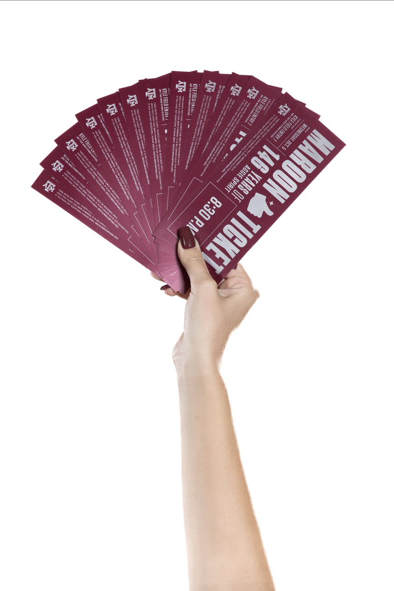 Texas A&M Athletics (@12thman) on Twitter photo Happy birthday, @tamu 🎂🎁
To celebrate Texas A&M's birthday, we are giving away Maroon Tickets to an exclusive experience tomorrow night.
To enter for a chance to win:
• Like and RT this post
• Follow <a href="/12thMan/">Texas A&M Athletics</a>
• Winners will receive tickets for you and a friend Happy birthday, @tamu 🎂🎁
To celebrate Texas A&M's birthday, we are giving away Maroon Tickets to an exclusive experience tomorrow night.
To enter for a chance to win:
• Like and RT this post
• Follow <a href="/12thMan/">Texas A&M Athletics</a>
• Winners will receive tickets for you and a friend