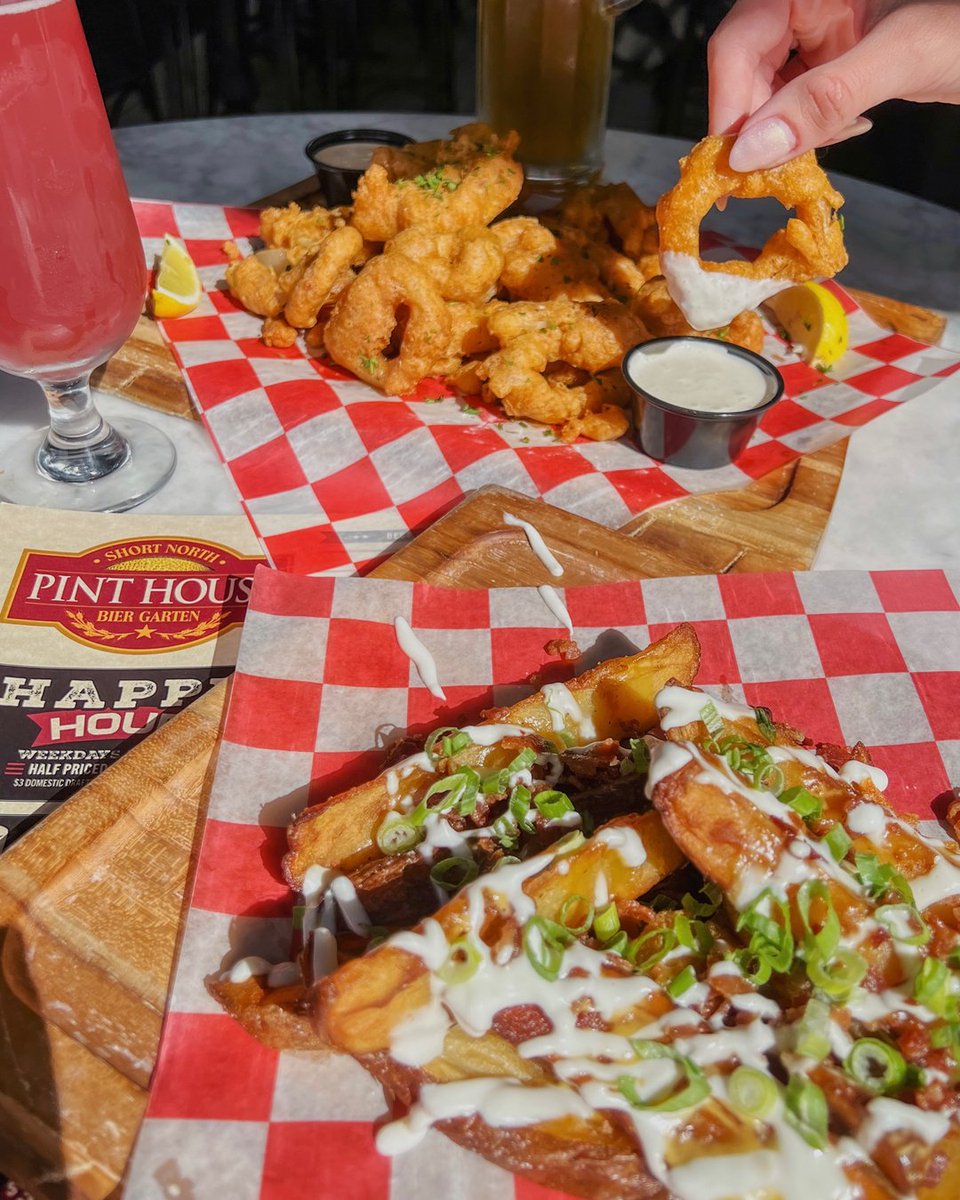 NEW MENU ITEMS‼️ Stop in this week and try our crispy Onion Rings and Loaded Potato Wedges 😋 Available on Half-Priced Happy Hour, Monday-Friday from 4-6P 🍻