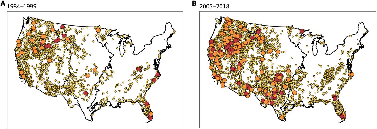 EarthLabCU's tweet photo. If you haven't already, read about how US fires have become larger, more frequent, + more widespread in the 2000s, in a recent paper by Virginia Iglesias, @william70911178, and @DrBalch. #firescience #earthanalytics
Read: https://t.co/mF9w1y7qgf. https://t.co/wIXq9rtTWk