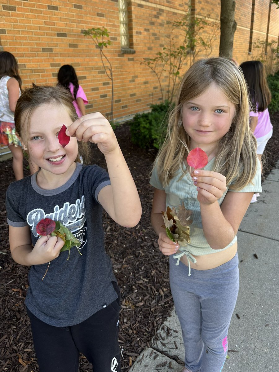 Took our math Number Corner lesson outside to compare palmate and pinnate leaves 🍁 <a href="/IndianTrailScho/">Indian Trail School</a> #112Leads #ITTigers