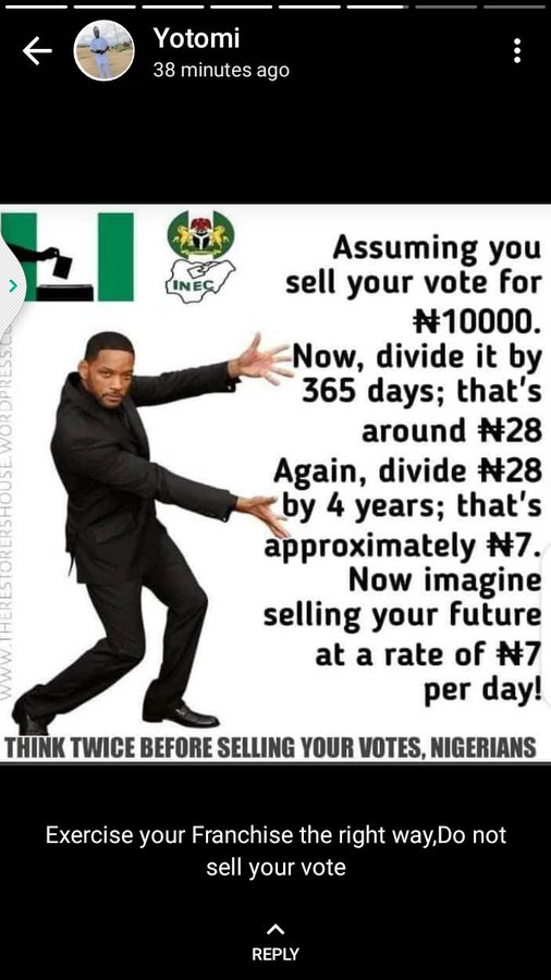 ADC_soldiers's tweet photo. Think twice before selling your votes Nigerians. We can get it right together by voting out these political urchins and Godfathers. With #ADC, Nigeria will be rescued. Vote for ADC
#freshIDEAS #rescuemission2023 #dumebihascome #dumebiahmed2023 #dk23 #adcng https://t.co/uBXp7jbQOt