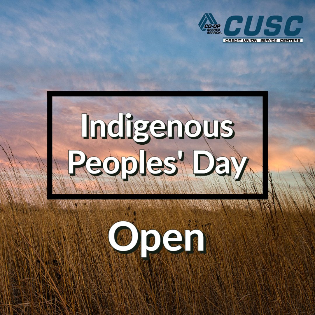 All five standalone branches are #open on Monday, October 10th. We are open regular hours!
#sharedbranching #cuscoklahoma #creditunions