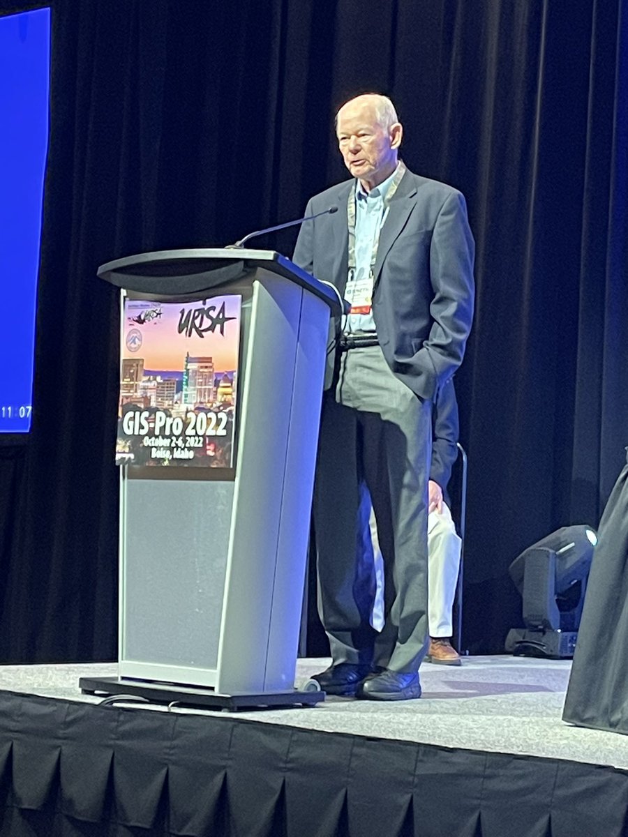 Was great to hear from <a href="/URISA/">Geospatial Professional Network</a> past president Ken Dueker who was present at the very first URISA event 60 years ago! #GISPro2022