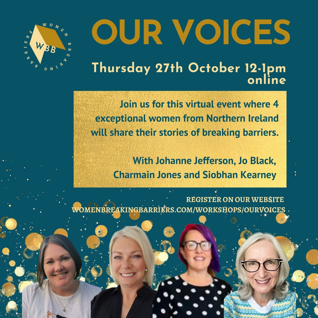 If you're thinking those barriers are too big to overcome, you need to sign up for Our Voices! Join us online for a panel discussion as we hear from four women who have broken down barriers they've faced with employment, disability, menopause, low confidence &amp; more.

All welcome!