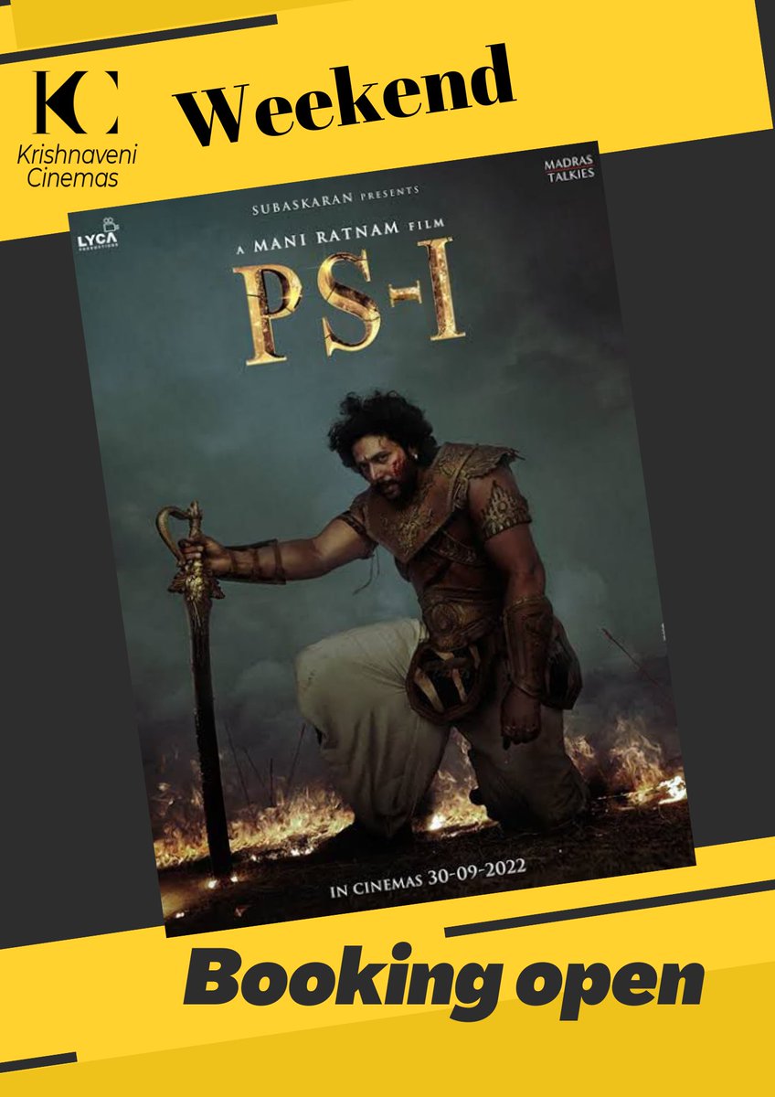 kcinemas_offl's tweet photo. Weekend booking for #PonniyinSelvan1 (Friday to Sunday)
Back to back housefull 🔥💥
@kcinemas_offl
#RealFansFortKC
#AishwaryaRaiBachchan
#TrishaKrishnan #JayramRavi #Karthi #ChiyaanVikram #PS1
@Trendswoodcom @behindwoods @CinemaVikatan @siddhu_viva
@TheatresChennai https://t.co/fti1dvd0t0