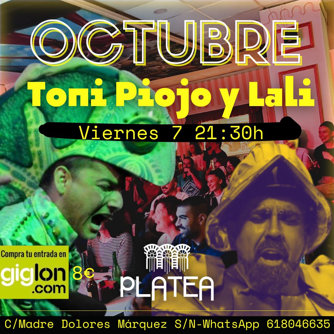 bar_cuatrogatos's tweet photo. 🎟️ ¿Quieres conseguir una entrada doble para ver a @ToniPiojo y a @lalibandolero  este viernes en Platea?

¡Te lo ponemos fácil!

   ➡️ Da RT a este tweet 
   ➡️ Menciona a un/a amig@ en este tweet

#PlateaCafeyCopas https://t.co/vFtciS4Hmi