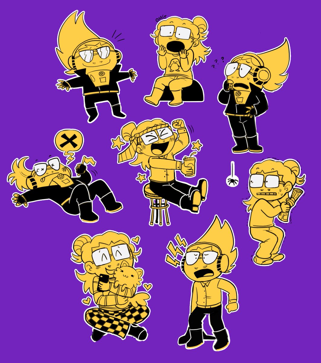 corndog_patrol's tweet photo. scrungly little mic chibis 💜💛💜 https://t.co/DBEwfptGW0