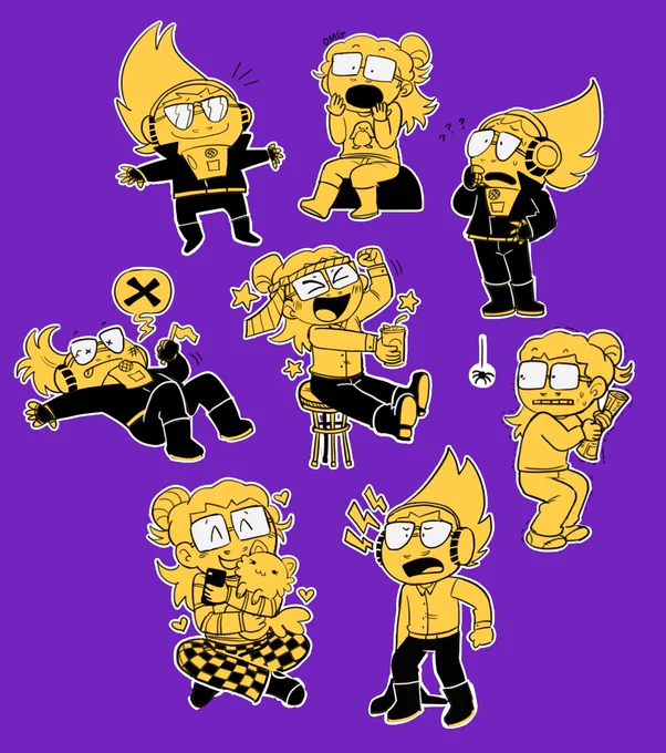 scrungly little mic chibis  