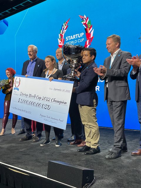 MartinTantow's tweet photo. What a fantastic event! @SWC2022 Grand Finale was a great success! Congratulations to #SRTX from #Canada for winning the event and taking home our $1M investment price from @PegasusTech_V https://t.co/UQ7EgCDJke