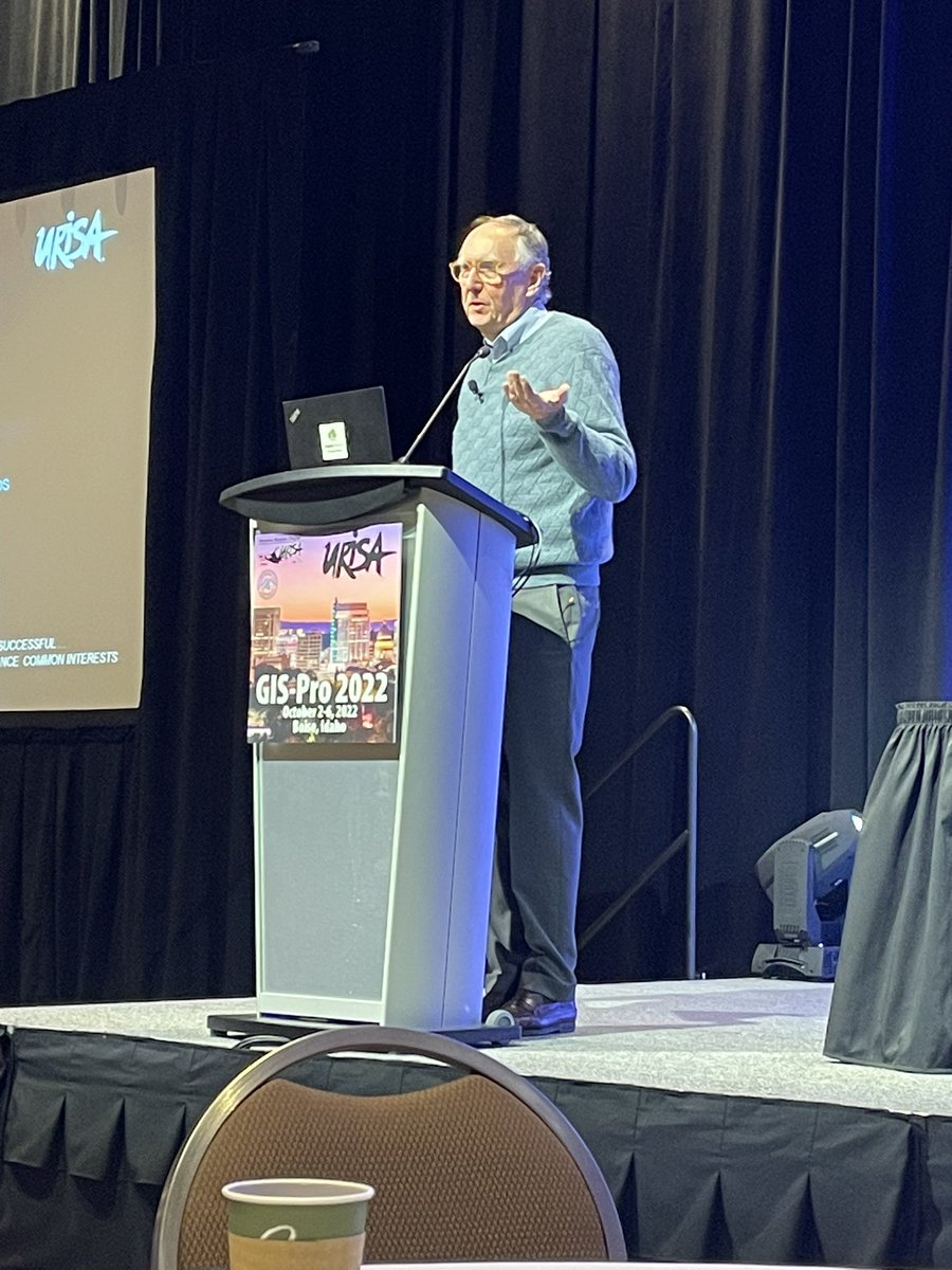 Heard from <a href="/Esri/">Esri</a> founder and president Jack Dangermond who spoke about the impact of the <a href="/URISA/">Geospatial Professional Network</a> community and how we as geospatial professionals can collaborate to create a better world through understanding data and analytics. #GISPro2022