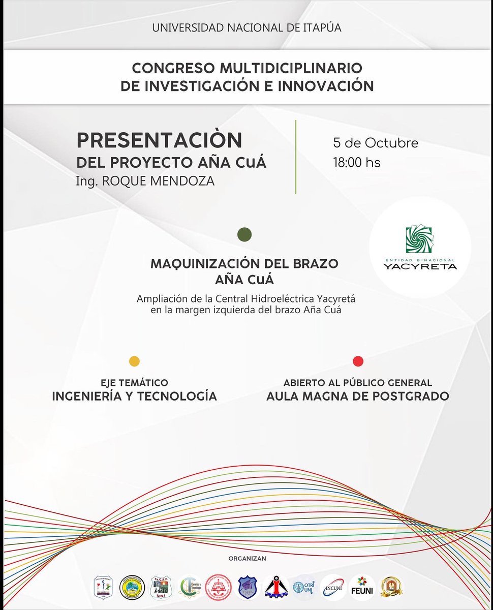 ✔️Asistí mañana, a la PEÑA FOLKLORICA del “Congreso Multidisciplinario de Investigación e Innovación”
🎶Números artísticos presentados por los Centros de Estudiantes

📌Explanada de la FaCEA
🕓 18:00hs