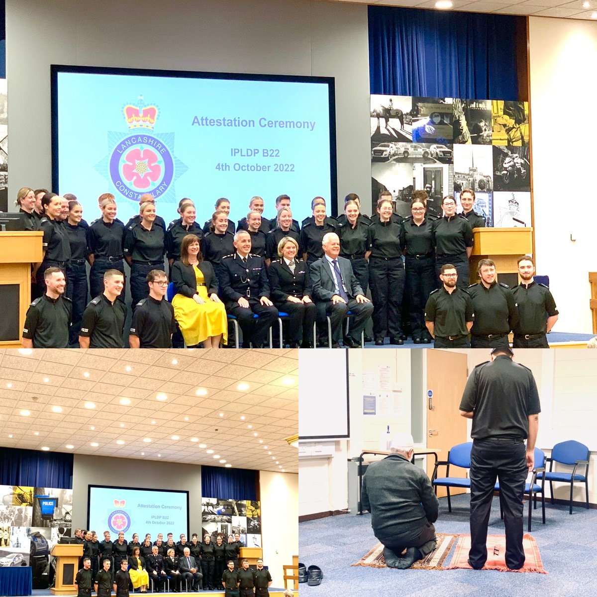 M2 (@mussa_meman) on Twitter photo 1st group of <a href="/LancsPolice/">Lancashire Police</a> 140 recruits swearing allegiance 2 the King. 41% female, 14% BAME. However, ALL were offered support at every stage of the process. Was asked if there was provision to offer prayers. Of course there is! Proud moment for them and their families. 1st group of <a href="/LancsPolice/">Lancashire Police</a> 140 recruits swearing allegiance 2 the King. 41% female, 14% BAME. However, ALL were offered support at every stage of the process. Was asked if there was provision to offer prayers. Of course there is! Proud moment for them and their families.