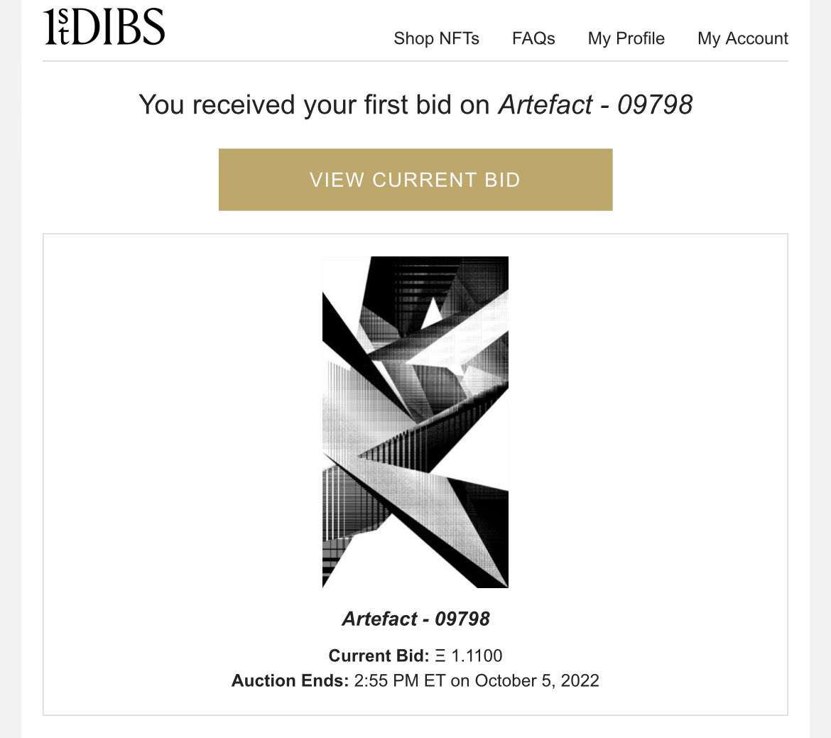 nonvisuals's tweet photo. Wooo! First bid is in on @1stDibsNFT !!! Thank you for the 🙏🌀🖤

#artefacts #nonvisuals #1stdibs #1stdibsnft #nftart #glitch #generative https://t.co/b5rCPqJjQy