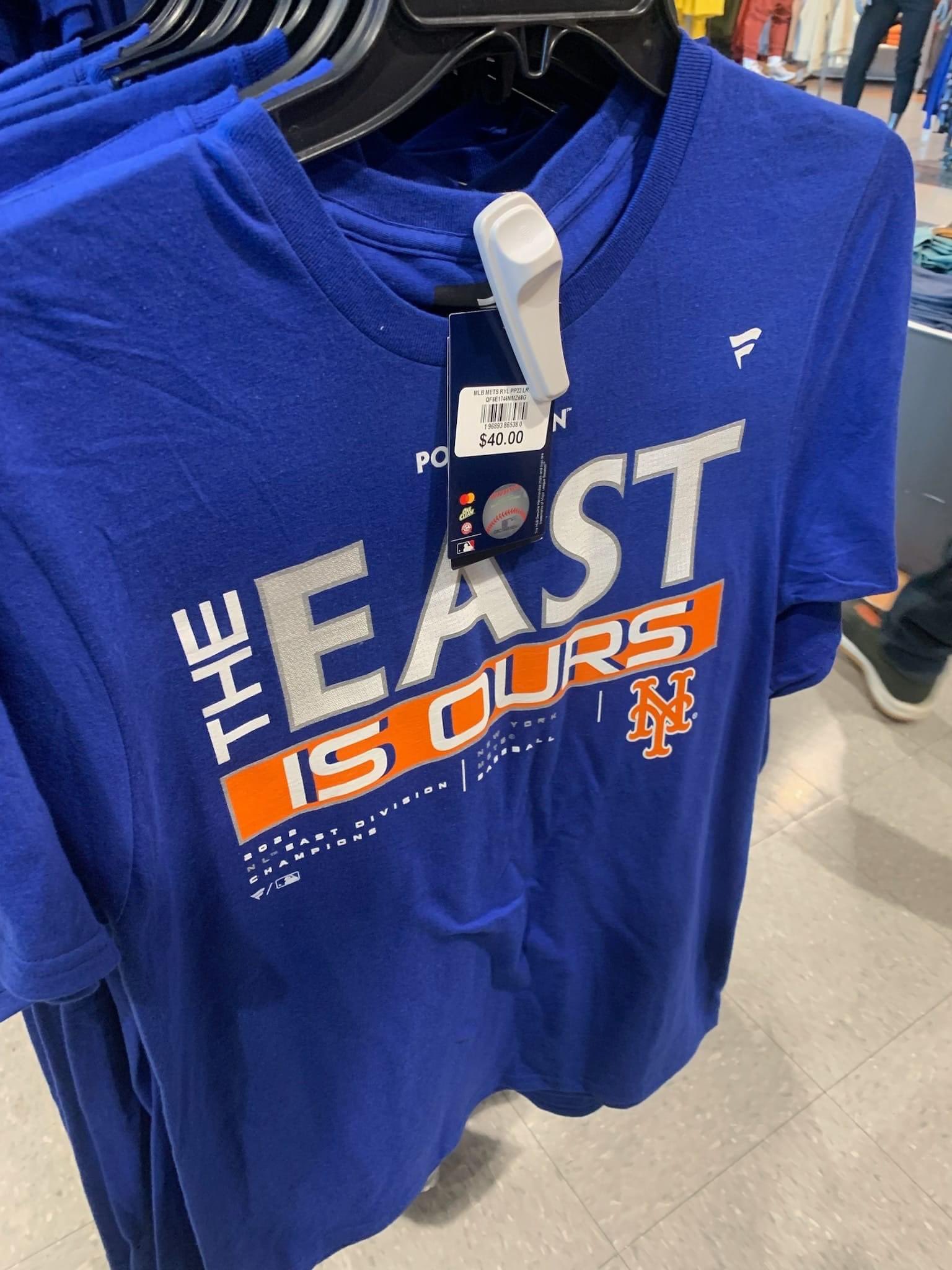Paul C on X: Selling at Dicks sporting goods. It hit the shelves right  before they got Swept by the Braves. 'The East is Ours' #Mets   / X