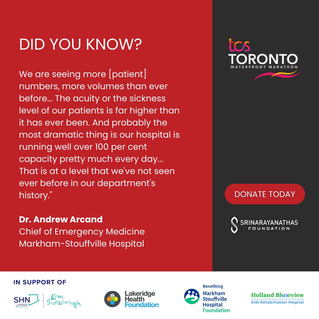 srinarayanathas's tweet photo. HERE ARE TWO WAYS YOU CAN HELP 
@oakvalleyhealth:
*Like + share this post across your network to help us spread the message
*DONATE TODAY! https://t.co/5zg8uHV0QD

#MarkhamStouffvilleHospital #RootForYourHealth #TCSCharityChallenge #SrinarayanathasFoundation https://t.co/ziqdNRvMkT