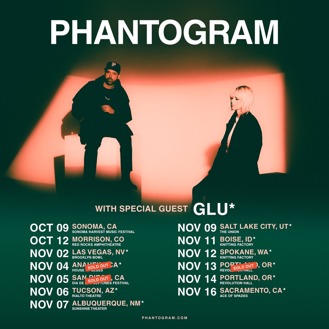 5 more sleeps until we’re back on stage with you!!! 🤘🏼 

Tickets here: Phantogram.com/tour