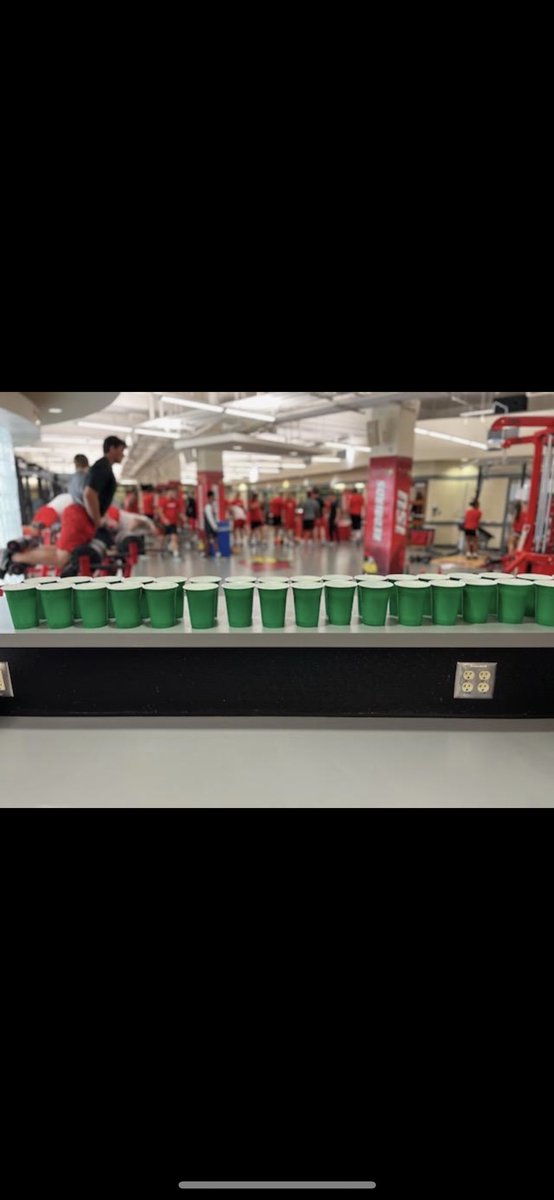 Green cups for green shakes post workout in the weight room today <a href="/RedbirdFB/">Illinois State Football</a> #weargreenformentalhealth