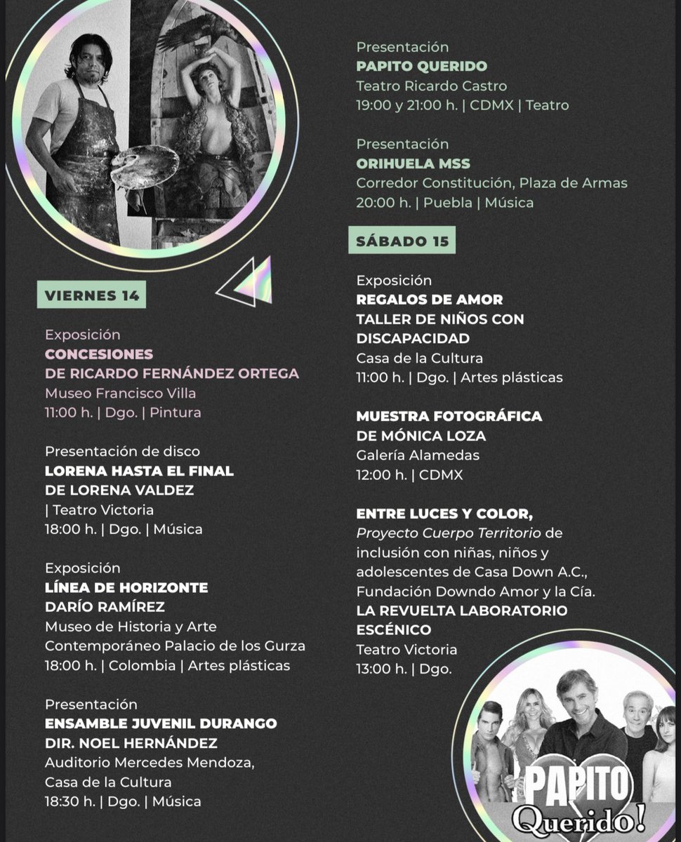 eduardguezh's tweet photo. ¡El @RevueltasDgo está de regreso!

Arrancará el 14 de octubre y contará con presentaciones de artistas nacionales como @Reyli_Barba, @SusanaZabaleta, @DiBlasioOficial, entre otros; así como será escenario para talentos locales en distintas disciplinas. https://t.co/8dR5kAY39d