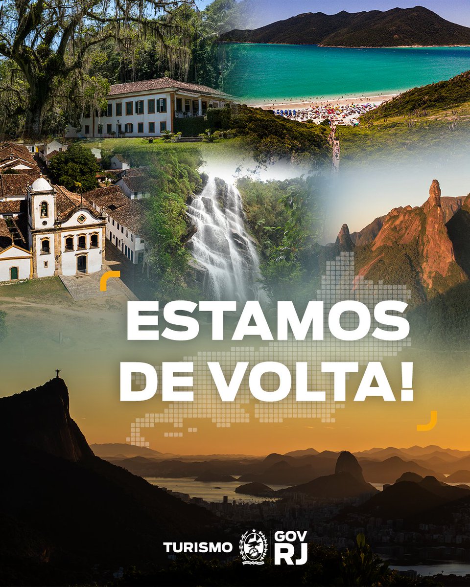 TurismoRJ's tweet photo. Estamos de VOLTAAAAAA! 😱
Então, preparem as malas, reservem suas passagens e deem um alô nos amigos, porque o Turismo do RJ está a todo vapor!
Estávamos com saudades da interação por aqui com vocês.
Quem sentiu falta conta aqui pra gente! 👇😉
#turismorj #seturj https://t.co/gkqvPmpvOT