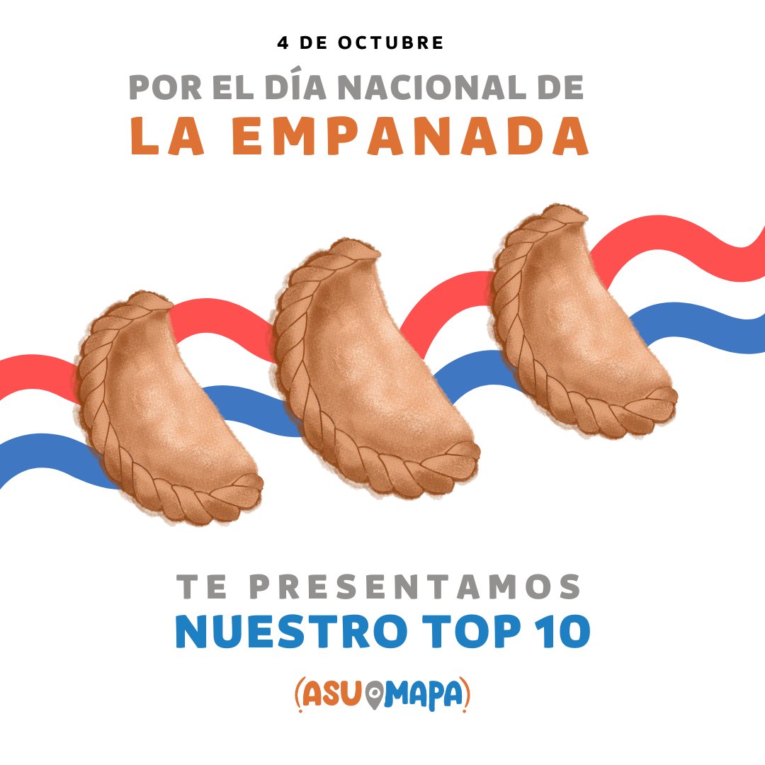 AsuMapa's tweet photo. [ALERTA HILO] TOP 10 DE EMPANADAS 📢

Hoy es el día nacional dedicado al mejor amigo del paraguayo después del tereré: la empanada.

Y como no podía ser de otra manera, te traemos el hilo con nuestra selección de los 10 mejores locales de empanadas de Asunción. ¡Ahí van! https://t.co/z7GU15zpnE