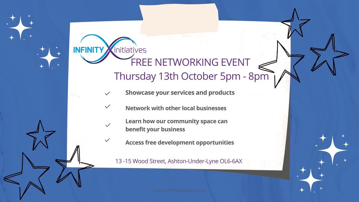 infinityinitia1's tweet photo. #tameside - Free networking event 

Who’s coming? https://t.co/DaEbB2wjl8
