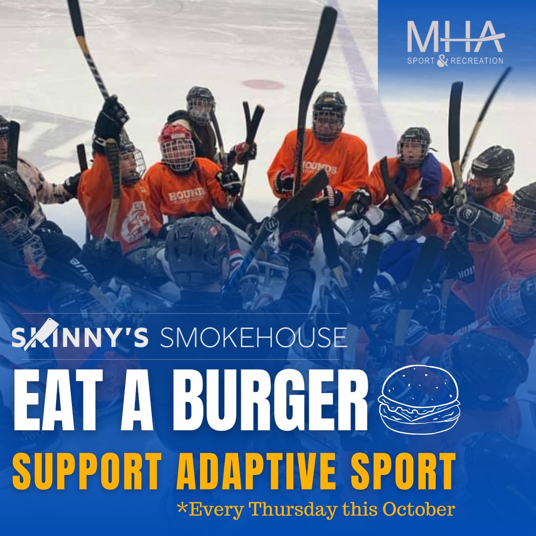 🍔Burgers for a good cause!🍔

The folks over at @Skinnysmkhouse will donate a portion of each burger sale every Thursday during October to #medhat Adaptive Sport and Recreation! 🥰🥰🥰

Delicious food + Supporting Adaptive Sport = WIN WIN! 🤩