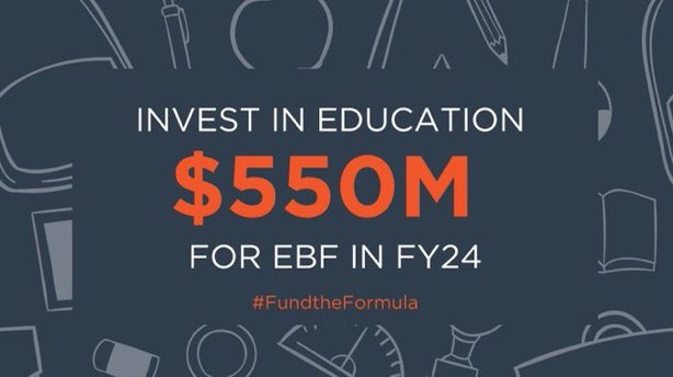 At our current rate of funding, it will take nearly two decades for all Illinois students to be in a fully funded district – that's too long to wait. We must invest more now. @ISBENews, prioritize adding $550M in new funds to #EBF in FY24. #FundtheFormula