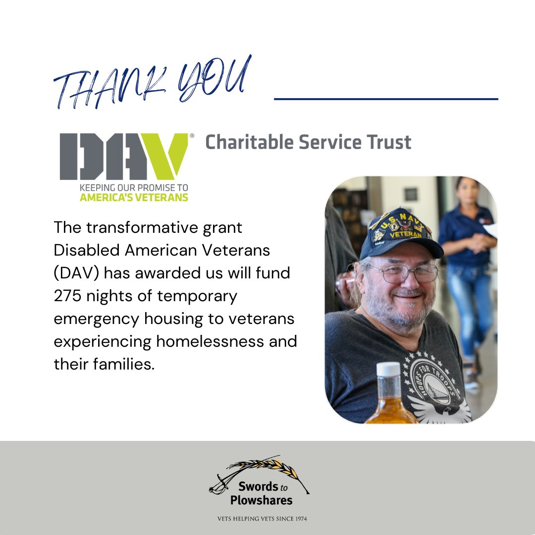 vetshelpingvets's tweet photo. We send our gratitude to @DAVHQ Charitable Service Trust for continuing to support veterans experiencing homelessness in the Bay Area. #vetshelpingvets https://t.co/WF8sYJPm4t