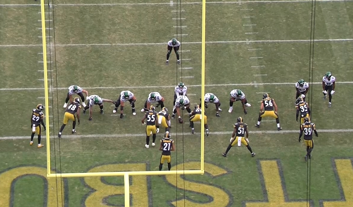 Alex_Kozora's tweet photo. I'm once again asking the Steelers to stop using nickel on the goal line against heavy personnel. #Steelers https://t.co/4bJL83V9Yv