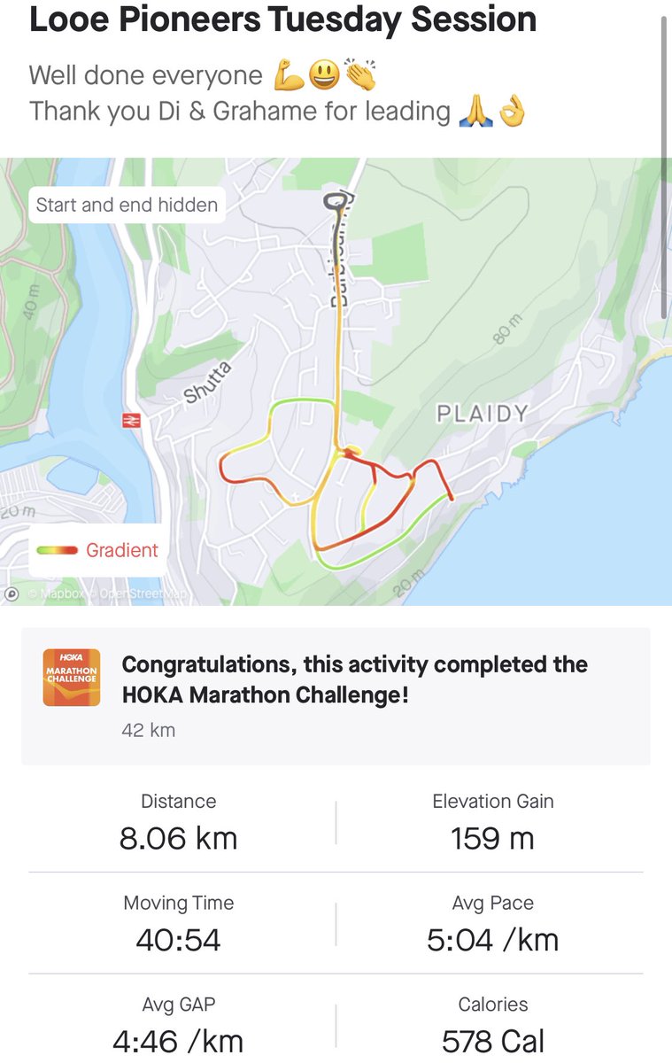 CornishRunner's tweet photo. Looe Pioneers Tuesday Session
Well done everyone 👏 awesome work 💪
#looepioneers #run #cornwallrunning #looerun #cornishzwiftrunnet #runclub #runningclub https://t.co/nx6GCv7p5e